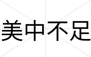 美中不足