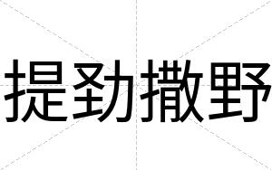 提劲撒野