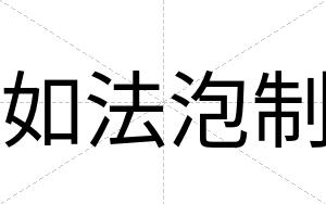 如法泡制