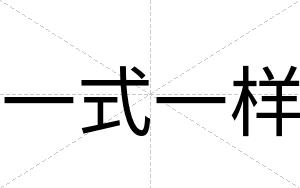 一式一样