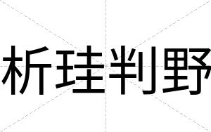析珪判野