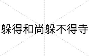 躲得和尚躲不得寺