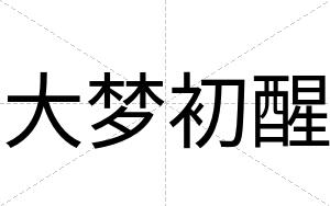 大梦初醒