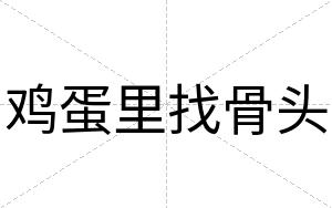 鸡蛋里找骨头