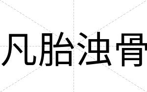 凡胎浊骨