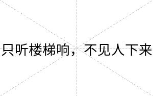 只听楼梯响，不见人下来