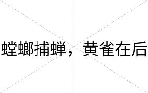 螳螂捕蝉，黄雀在后