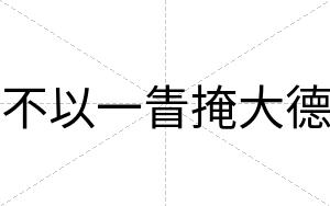 不以一眚掩大德