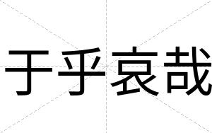 于乎哀哉
