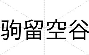 驹留空谷