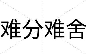 难分难舍