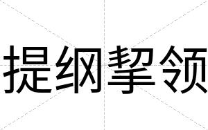 提纲挈领