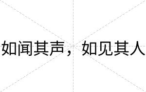 如闻其声，如见其人