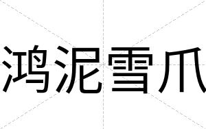 鸿泥雪爪