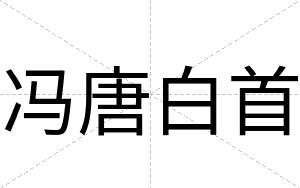 冯唐白首