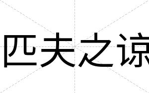 匹夫之谅