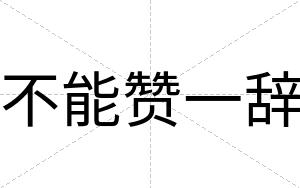 不能赞一辞