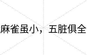 麻雀虽小，五脏俱全