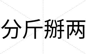 分斤掰两