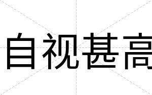 自视甚高