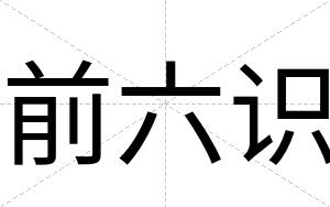 前六识