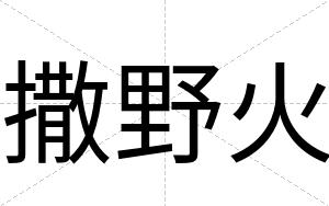撒野火