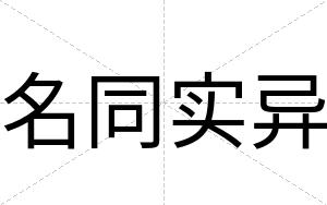 名同实异