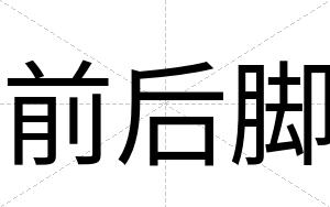 前后脚