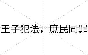 王子犯法，庶民同罪