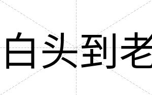 白头到老