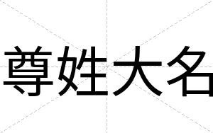 尊姓大名