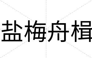 盐梅舟楫