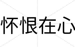 怀恨在心