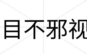 目不邪视