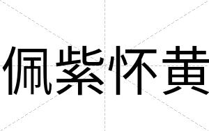 佩紫怀黄