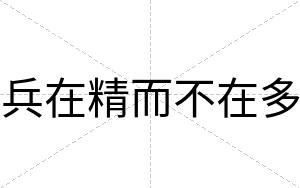 兵在精而不在多