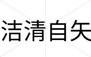 洁清自矢