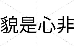 貌是心非